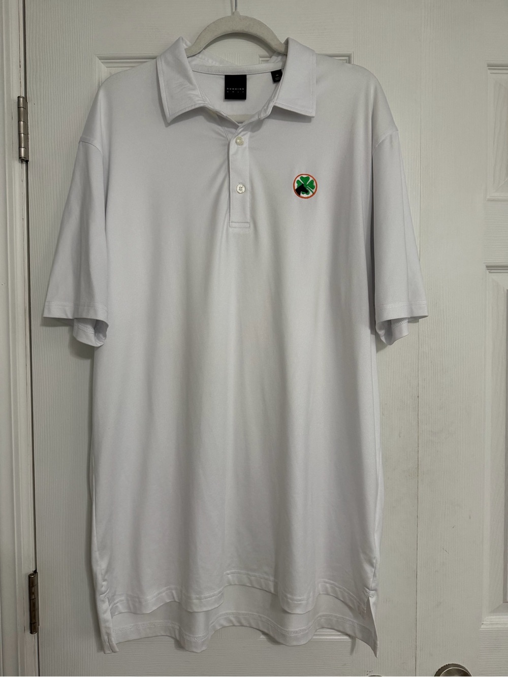 Dunning Golf white polo embroidered logo golf shirt men’s size XL